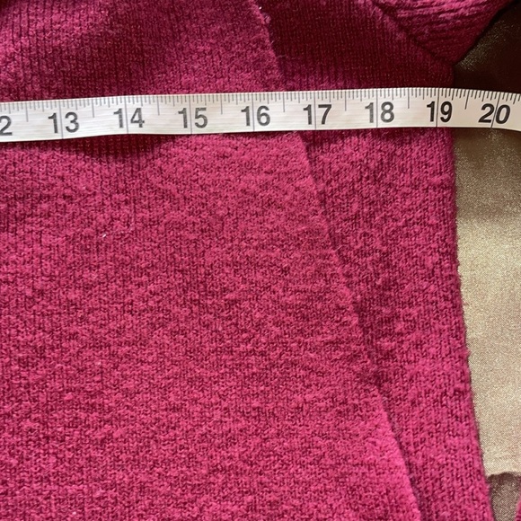 Cranberry Knit Wrap Front Long Cardigan Coat Single Button Maroon Jewel Tone - Picture 7 of 9